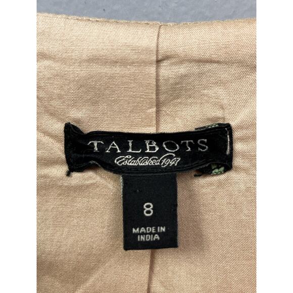 Talbots Sheath Dress Womens 8 Linen Lined V-Neck Sleeveless Wrap Tan Neutral - Picture 4 of 8